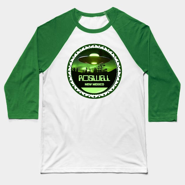 Roswell New Mexico Travel Badge Baseball T-Shirt by MonkeyKing